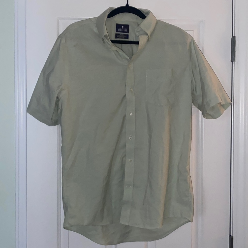 Men’s button down, regular for 16, Stafford, Light green color